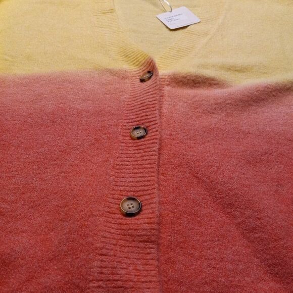 NWT Ombre' Coral Women's 2 XL Davi & Dani Long Sleeve Deep V Button Down Comfy - Picture 2 of 8